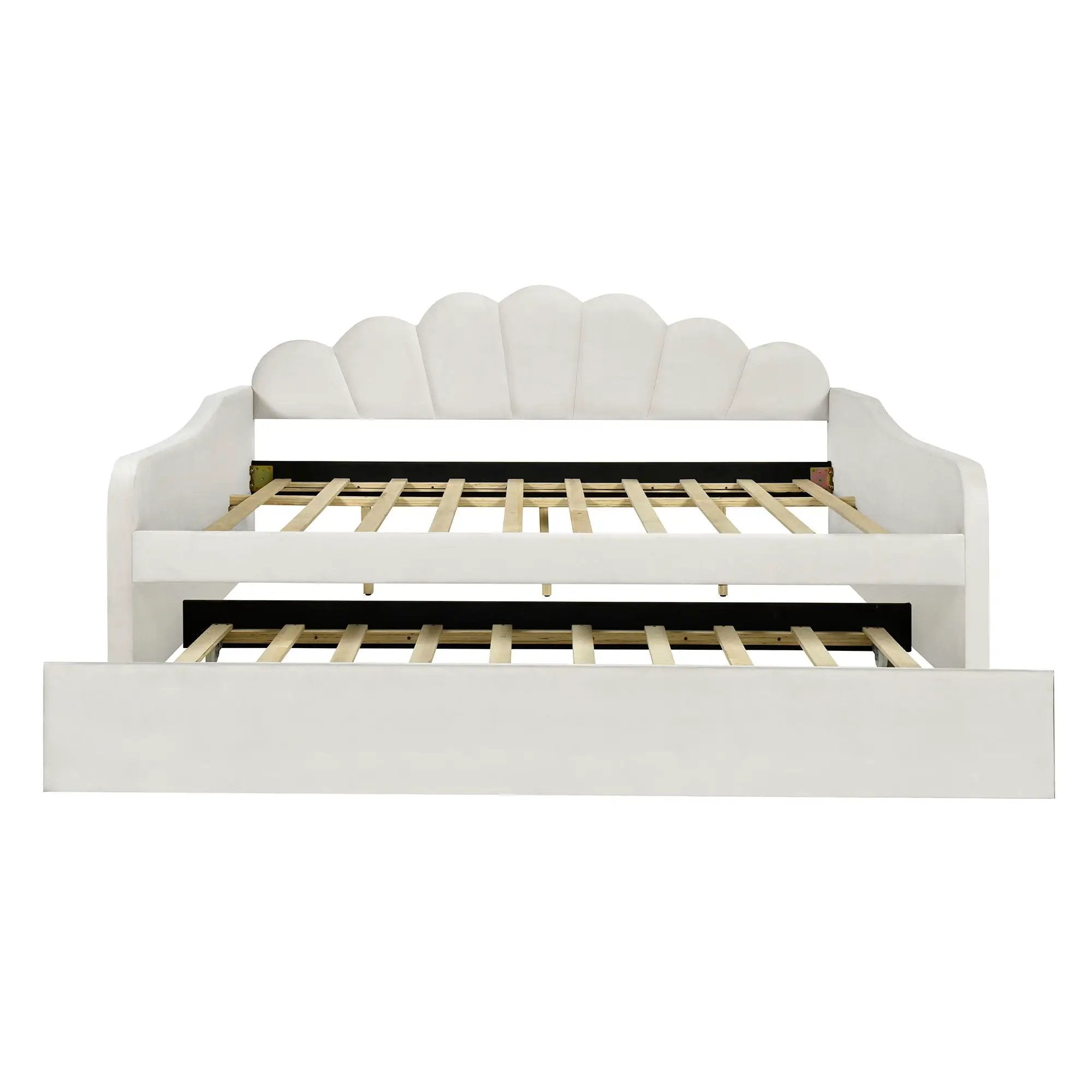 Upholstery Daybed Frame With Shell Shaped Backrest by HouseOfZazla