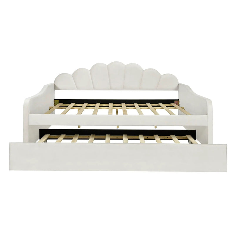 Upholstery Daybed Frame With Shell Shaped Backrest by HouseOfZazla