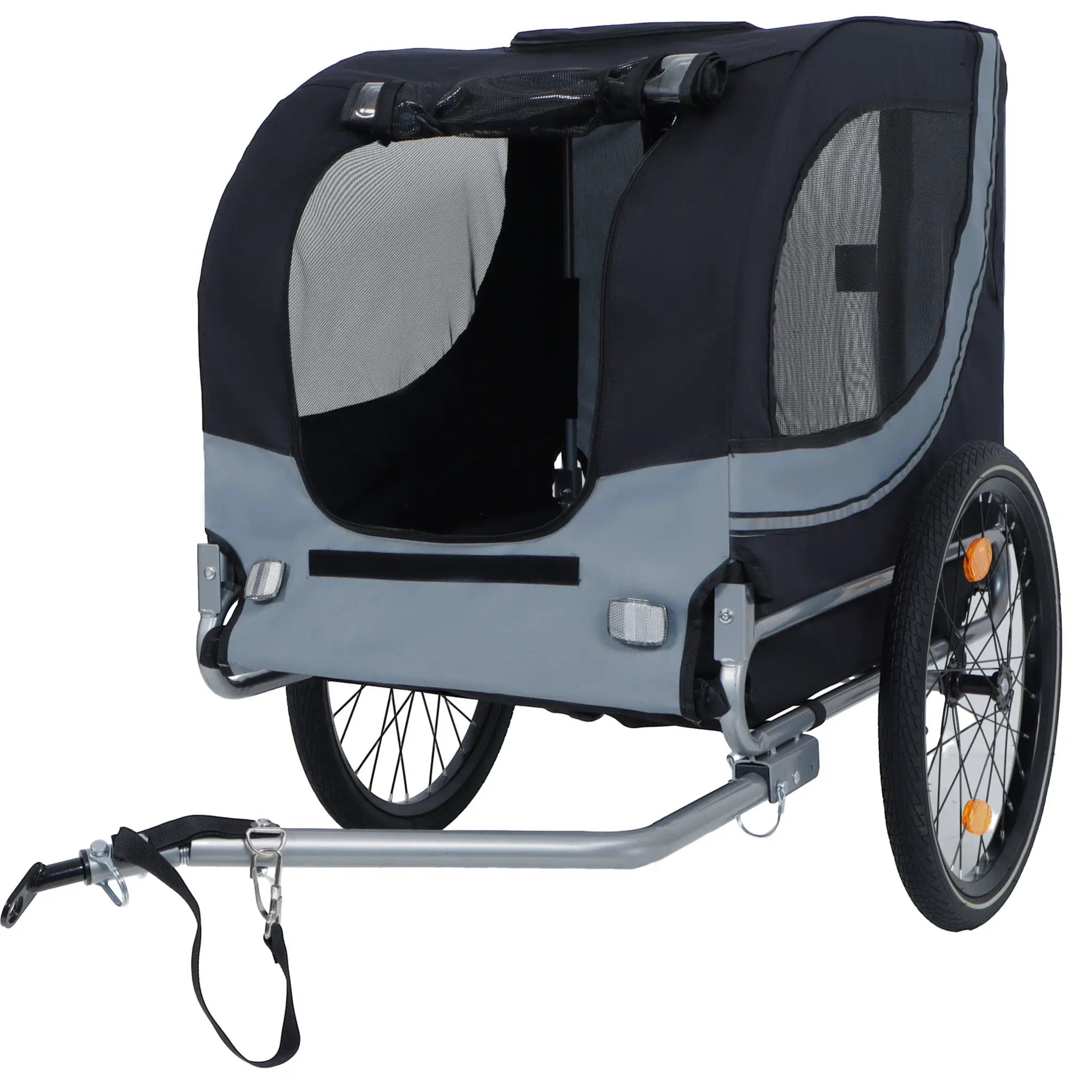 Large Folding Bike Trailer for Dogs – 66LB Capacity All-Terrain Pet Carrier by HouseOfZazla