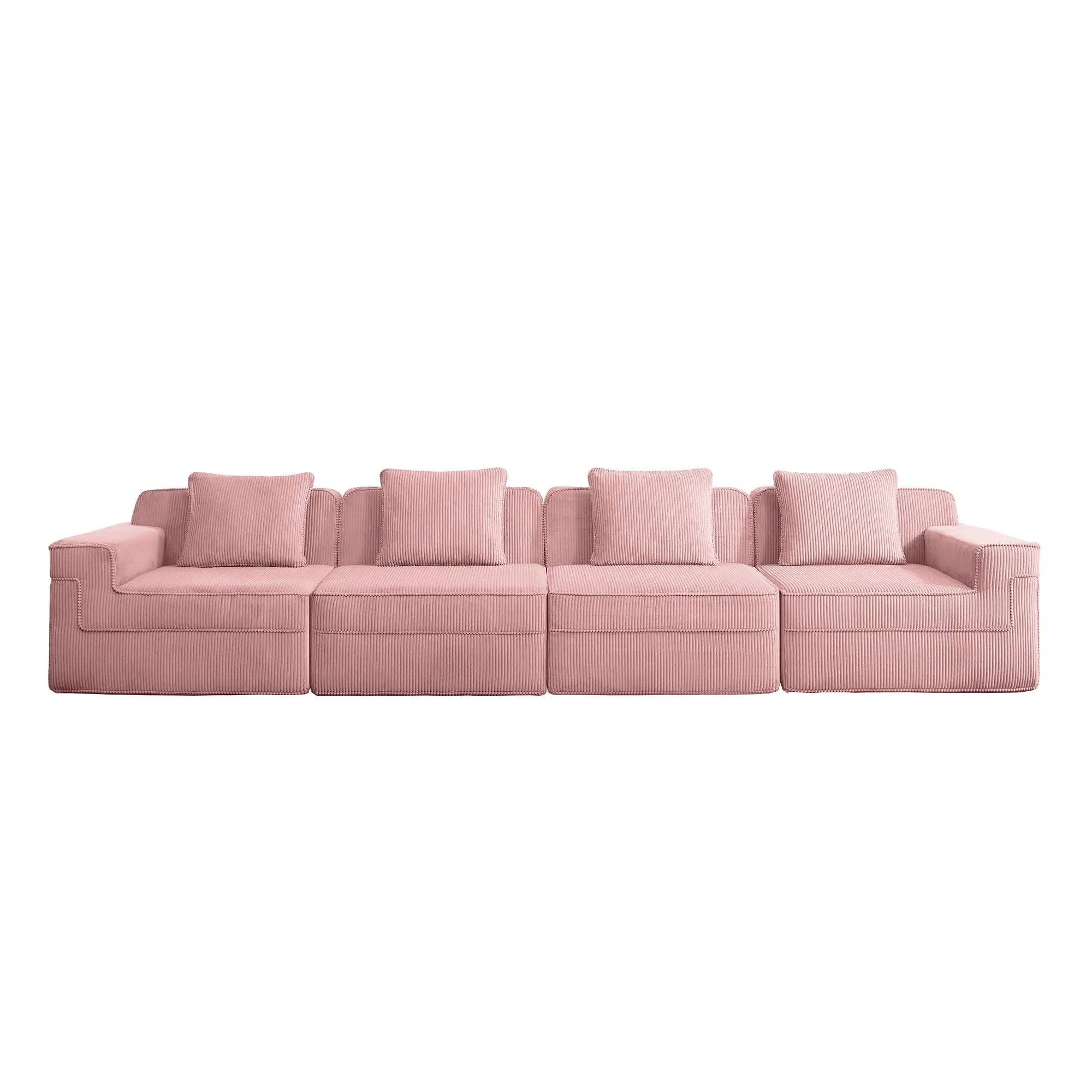 Modular 4 Seat Boneless Sofa, Cloud Sectional Couch by HouseOfZazla
