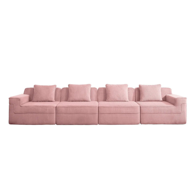 Modular 4 Seat Boneless Sofa, Cloud Sectional Couch by HouseOfZazla