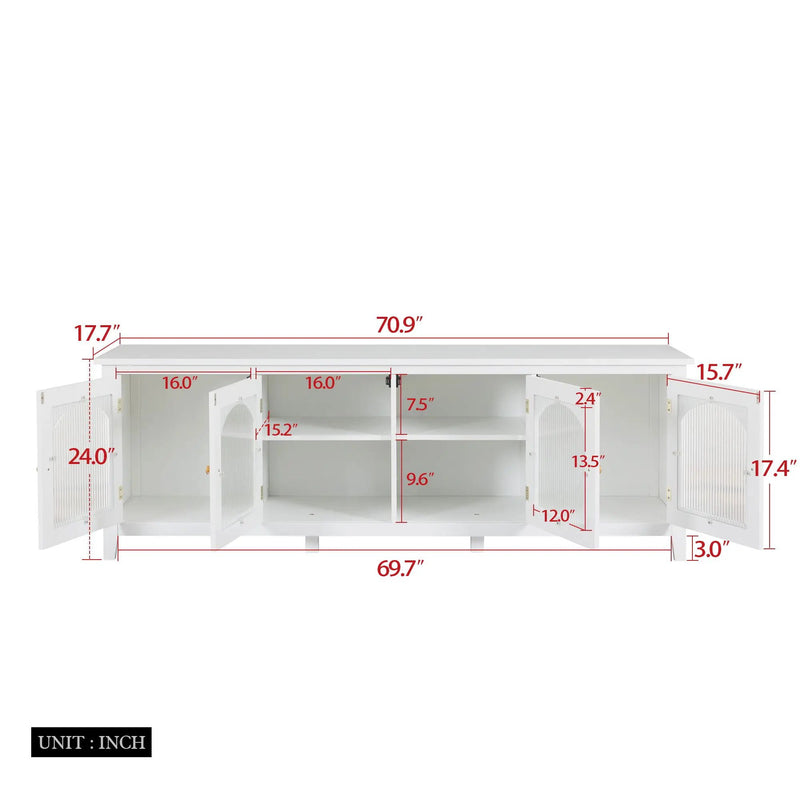 StylishTVcabinet Entertainment CenterTV Stand, TVconsoletable, Media Console, Solidwood Frame, Changhong Glass Door, Metal Handle by HouseOfZazla
