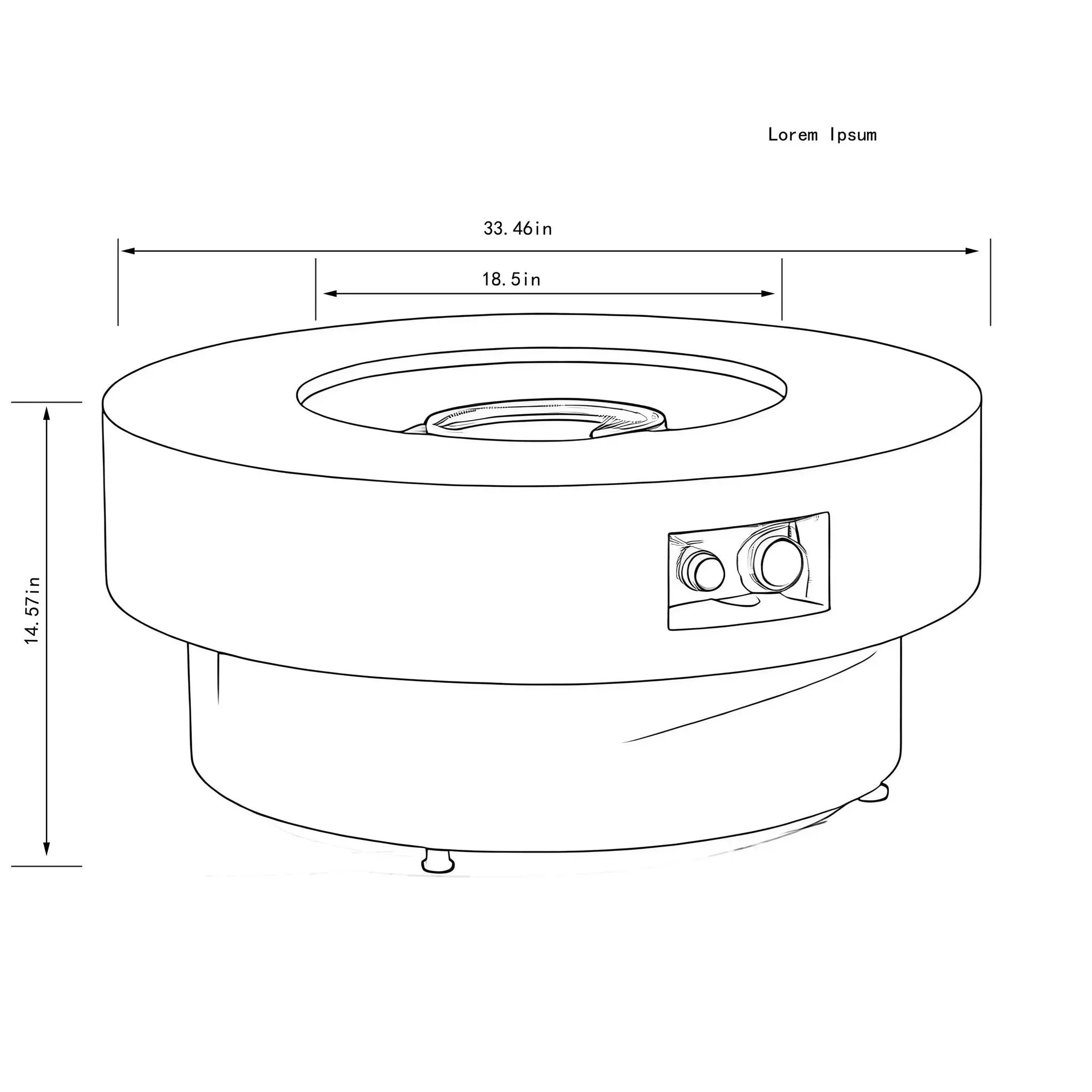 34-Inch Round Propane Fire Pit Table by HouseOfZazla