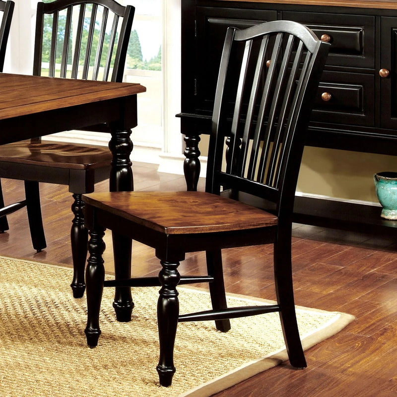 Dining Side Chairs (Set of 2) - Black / Oak by HouseOfZazla