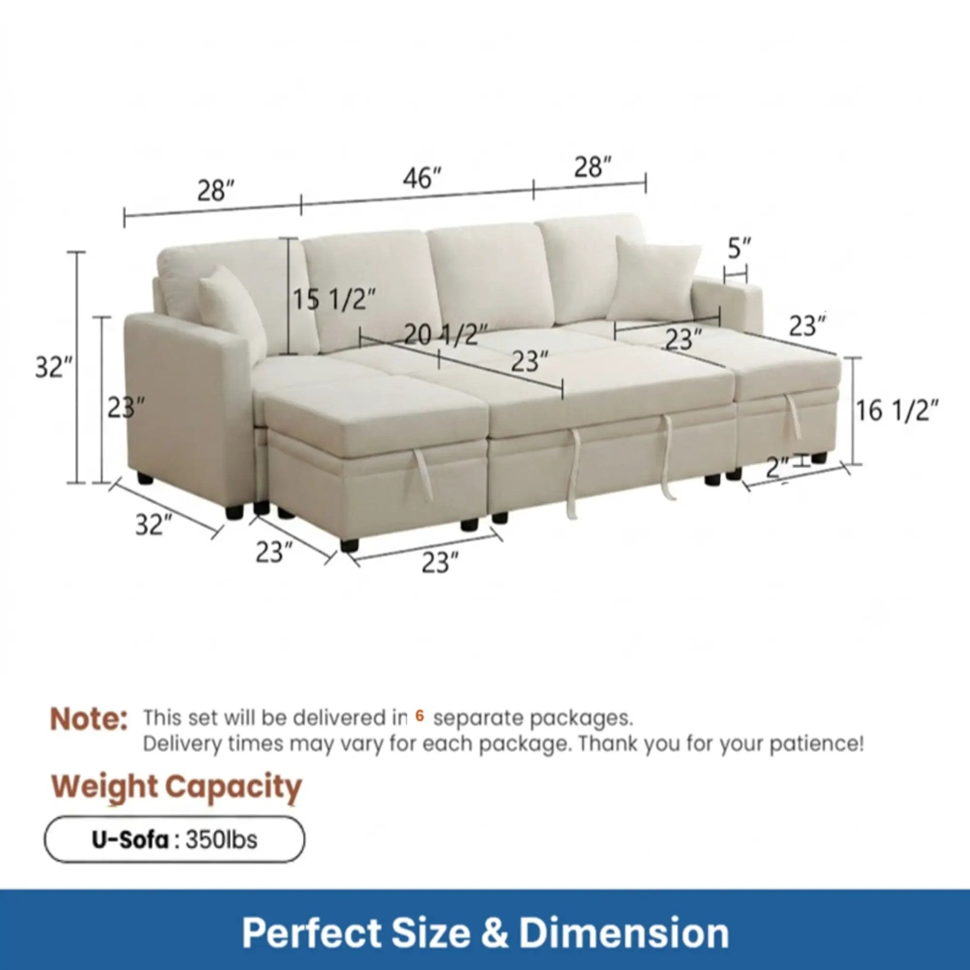 23" x 23" Off-White Square Ottoman by HouseOfZazla