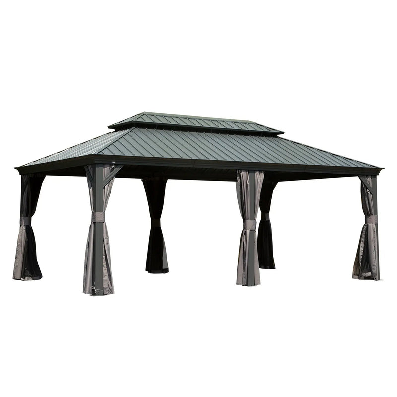 12' x 20' Hardtop Gazebo with Double Roof Canopy by HouseOfZazla