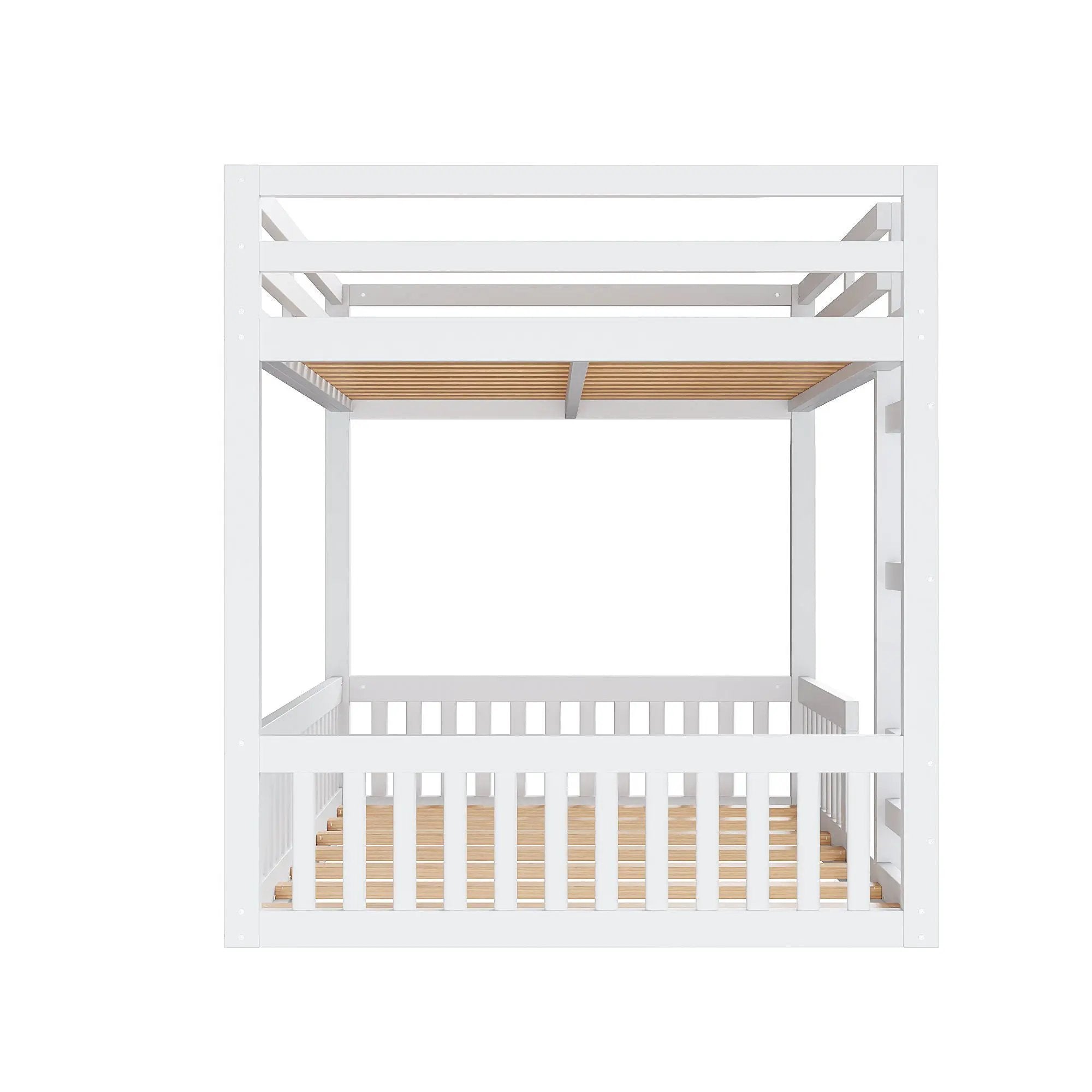 Stylish Bunk Bed With Ladder And Guardrails by Unique Piece Furniture