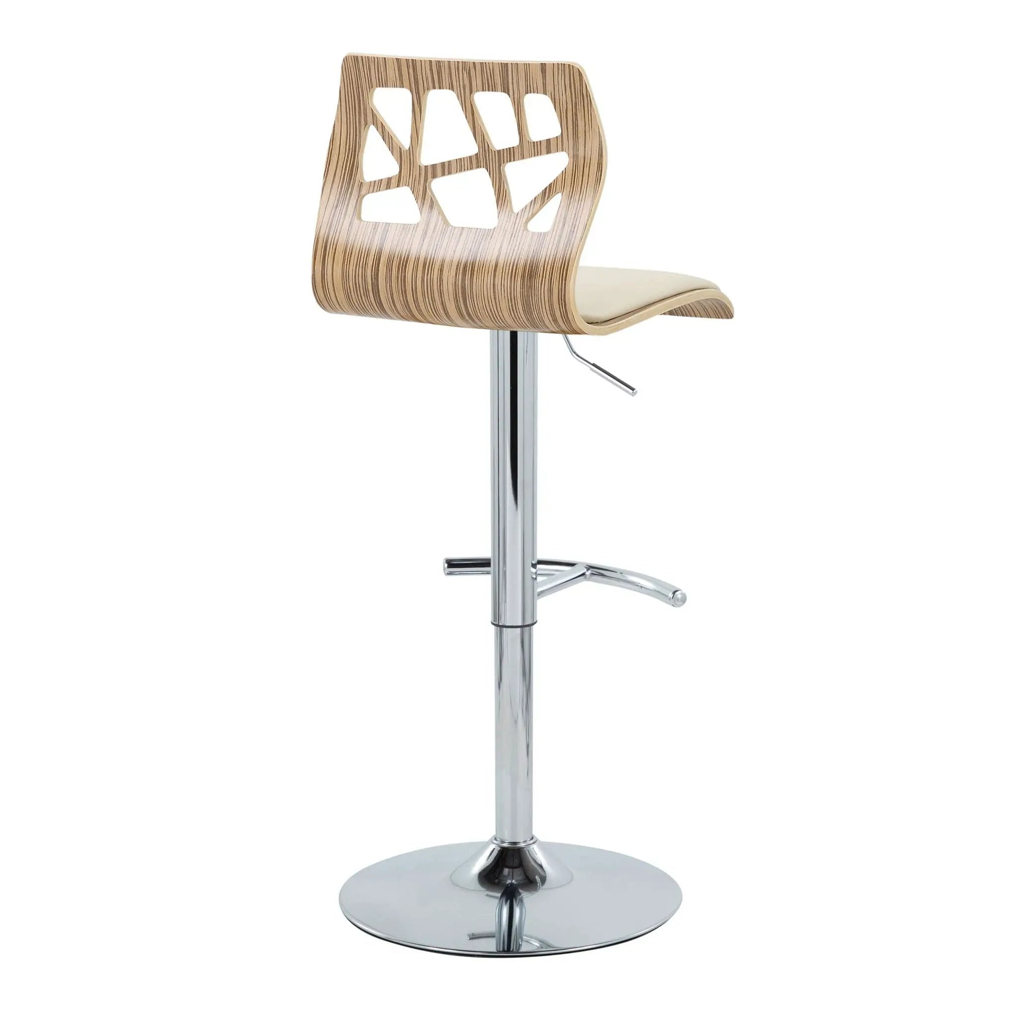 Folia - Mid Century Modern Adjustable Barstool With Swivel With Rounded T Footrest (Set of 2) by Unique Piece Furniture