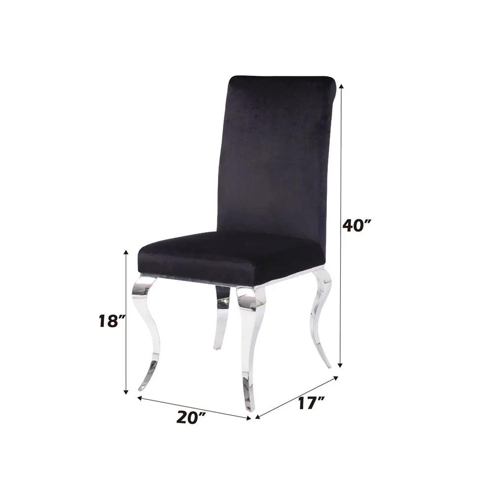 Fabiola - Side Chair (Set of 2) - Black Fabric & Stainless Steel by Unique Piece Furniture
