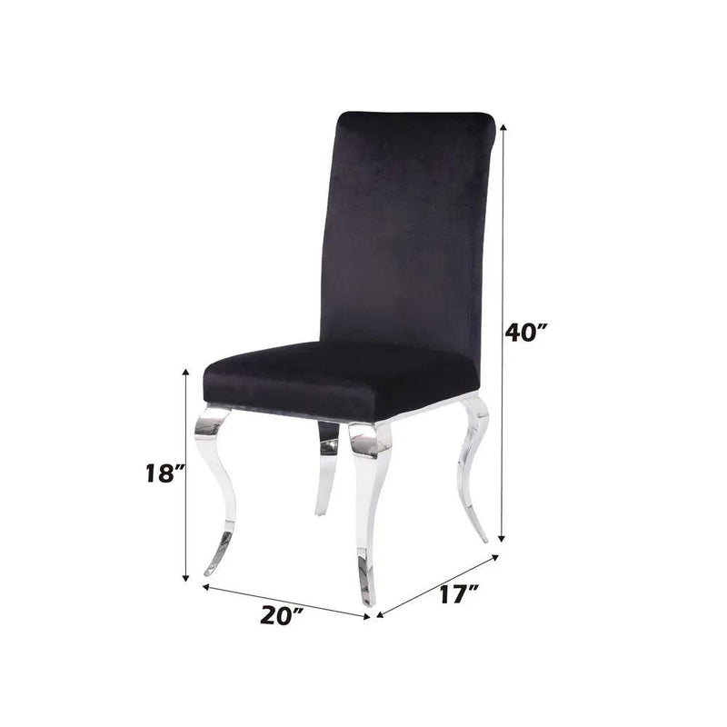 Fabiola - Side Chair (Set of 2) - Black Fabric & Stainless Steel by Unique Piece Furniture
