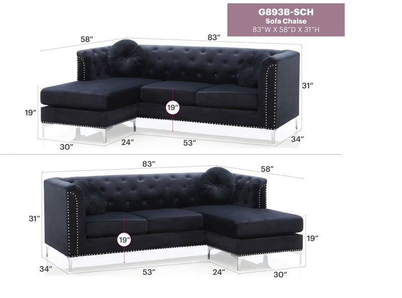 Pompano - Micro Suede Sofa Chaise by Unique Piece Furniture