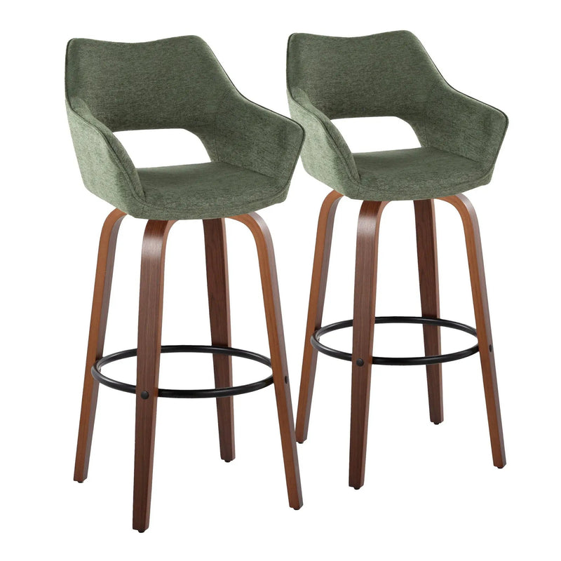Mustang - Contemporary Fixed Height Barstool With Swivel & Round Footrest (Set of 2) by Unique Piece Furniture