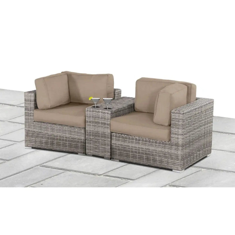 Handcrafted Outdoor Loveseat With Wicker Seating by Unique Piece Furniture