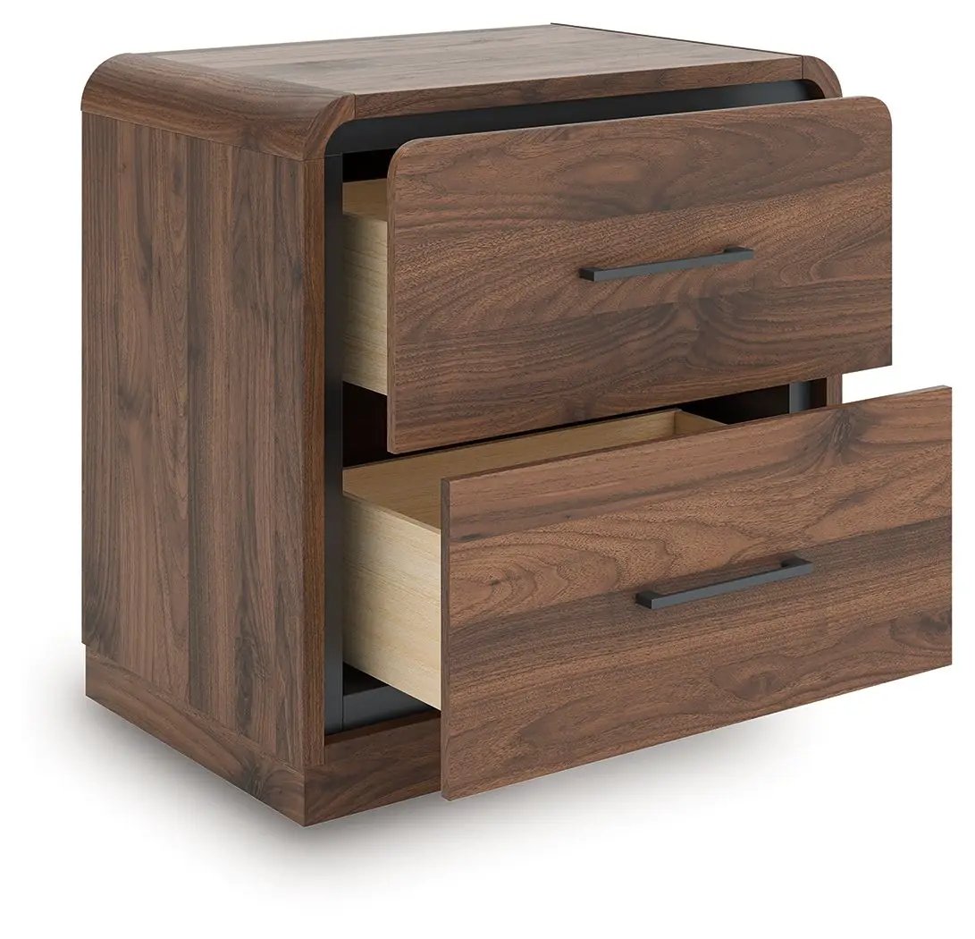 Fortlorn - Two Drawer Night Stand - Walnut Brown by Unique Piece Furniture