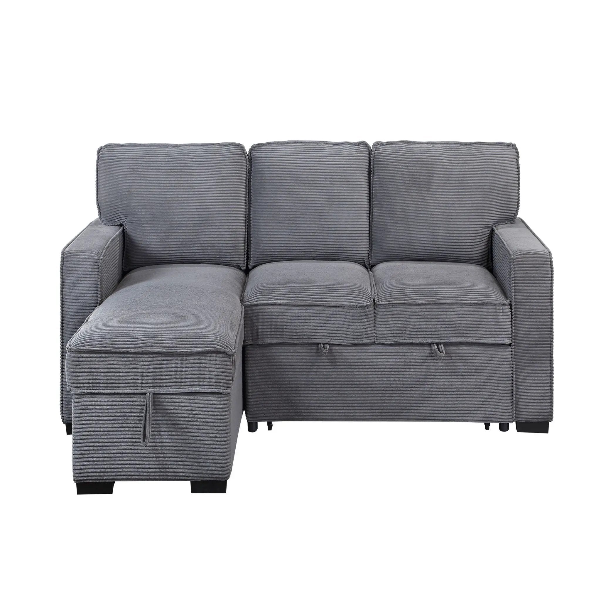 Territory - Pull Out Sofa Bed With Design - Dark Gray by Unique Piece Furniture
