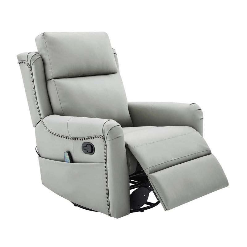 Manual Recliner Swivel Rocking Chair With 8-Point Massage and Heating by HouseOfZazla