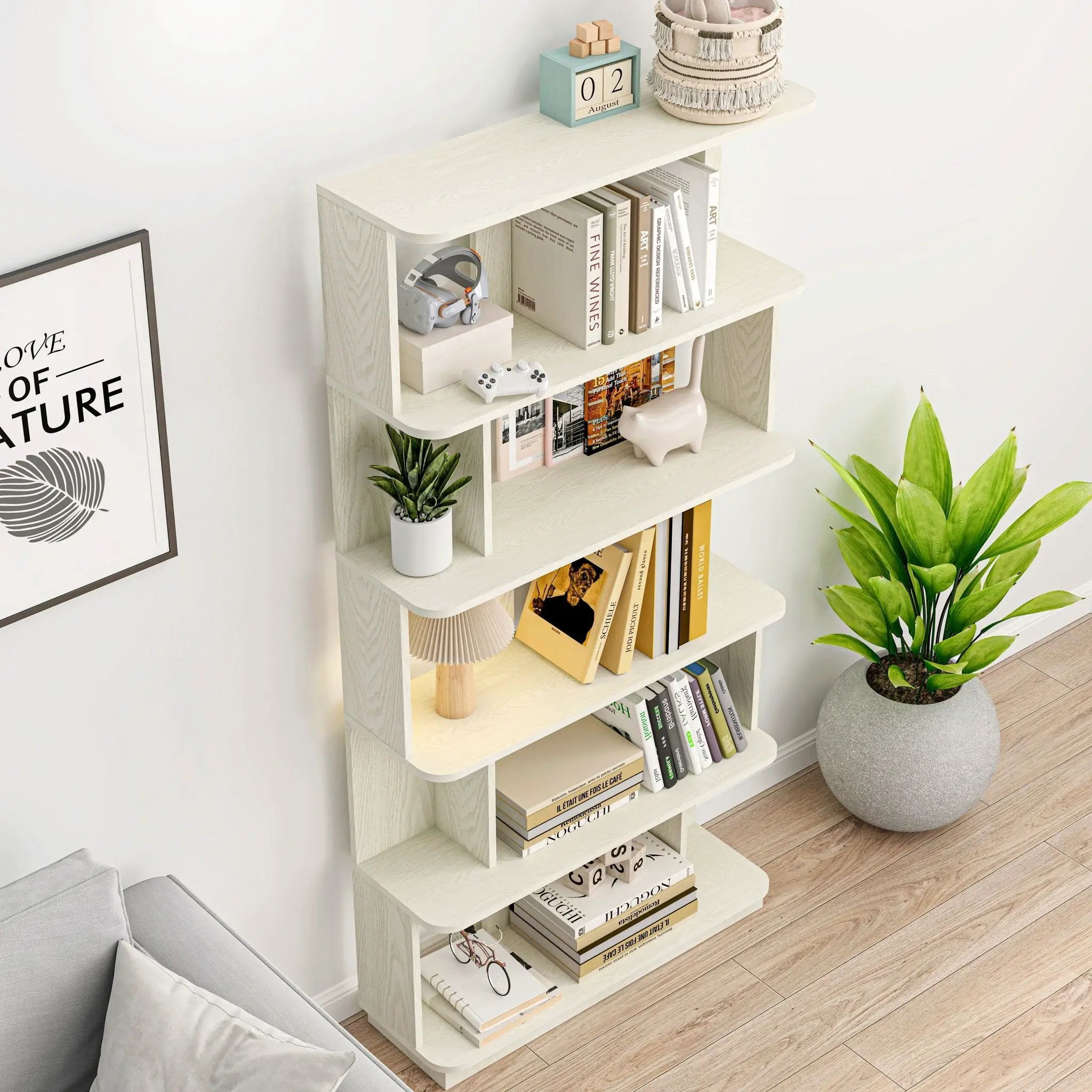 Modern 5 Tier Open Storage Bookcase by HouseOfZazla
