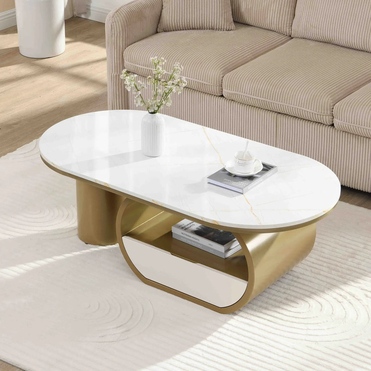 Luxury Modern Oval Coffee Table by HouseOfZazla