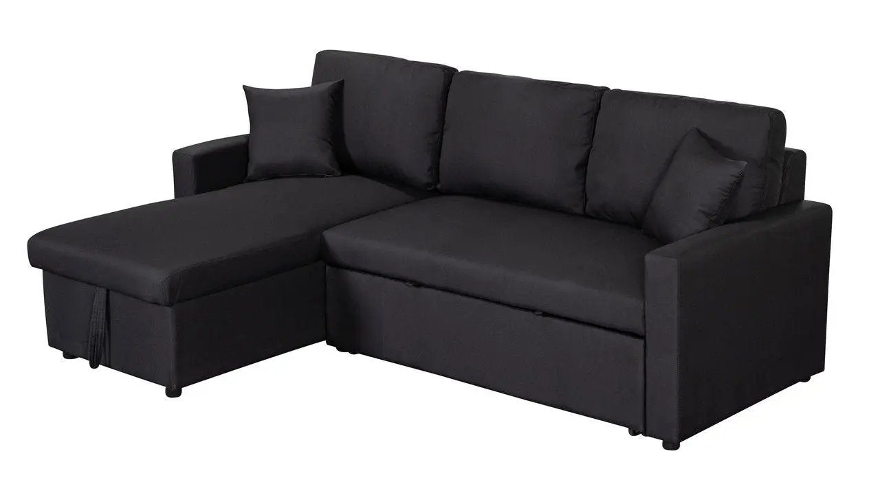 Paisley - Fabric Reversible Sleeper Sectional Sofa With Storage Chaise by HouseOfZazla