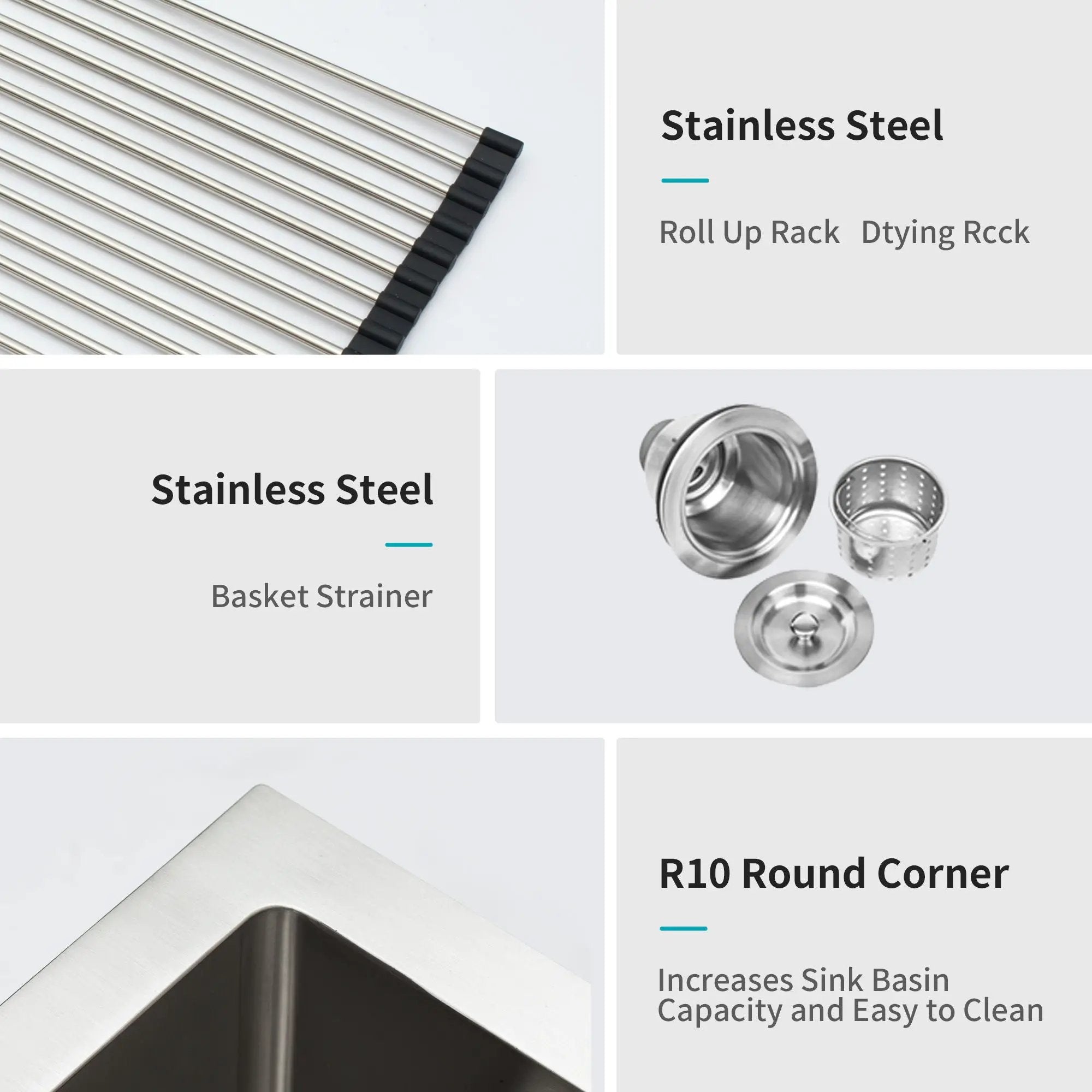 Modern Undermount Stainless Steel Kitchen Sink 16 Gauge, Deep Single Bowl by HouseOfZazla