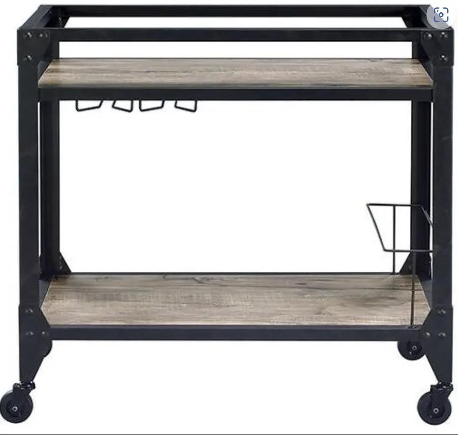 Jorgensen Serving Cart - Rustic Oak / Charcoal by HouseOfZazla