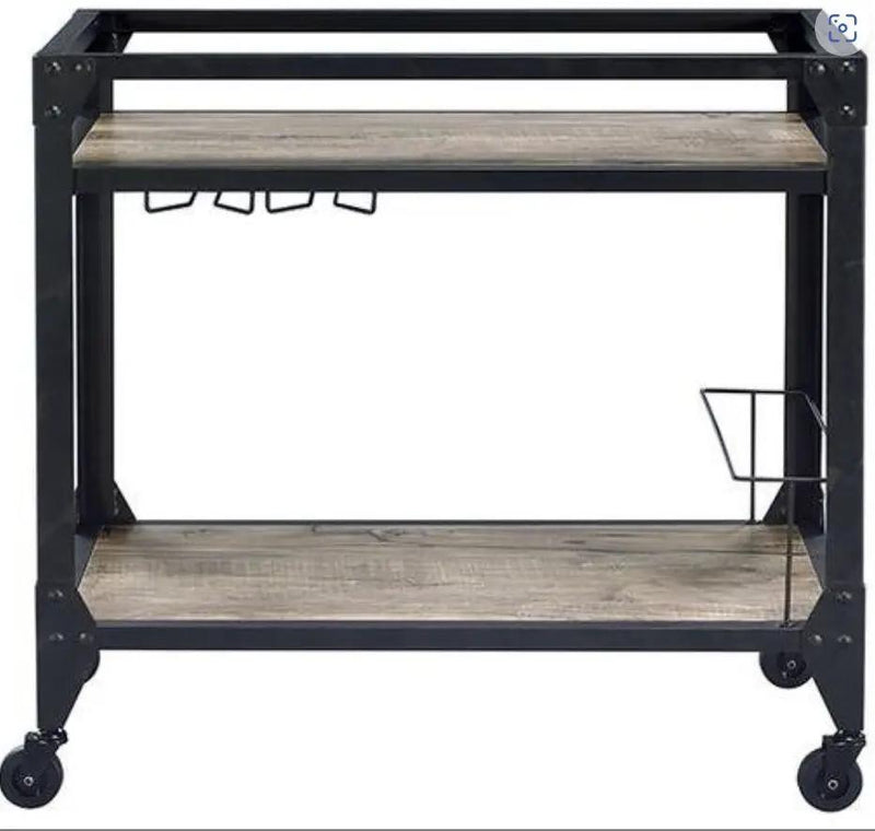 Jorgensen - Serving Cart - Rustic Oak / Charcoal by Unique Piece Furniture