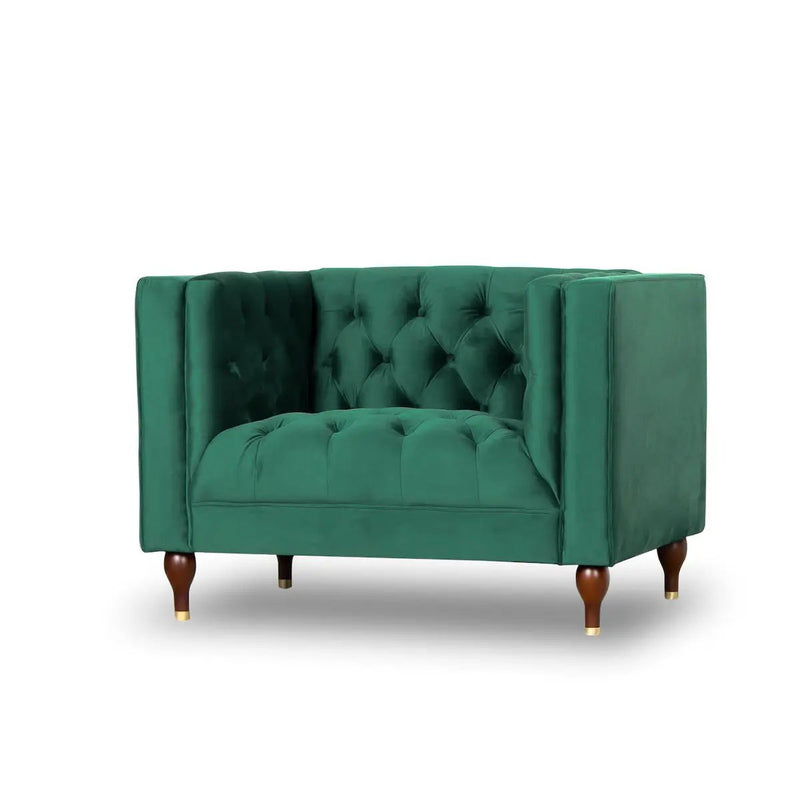 Evelyn - Mid-Century Modern Tufted Back Lounge Chair by Unique Piece Furniture