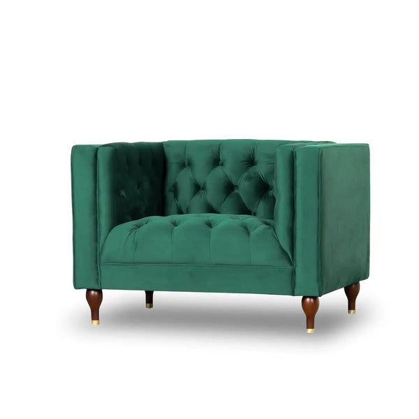 Evelyn - Mid-Century Modern Tufted Back Lounge Chair