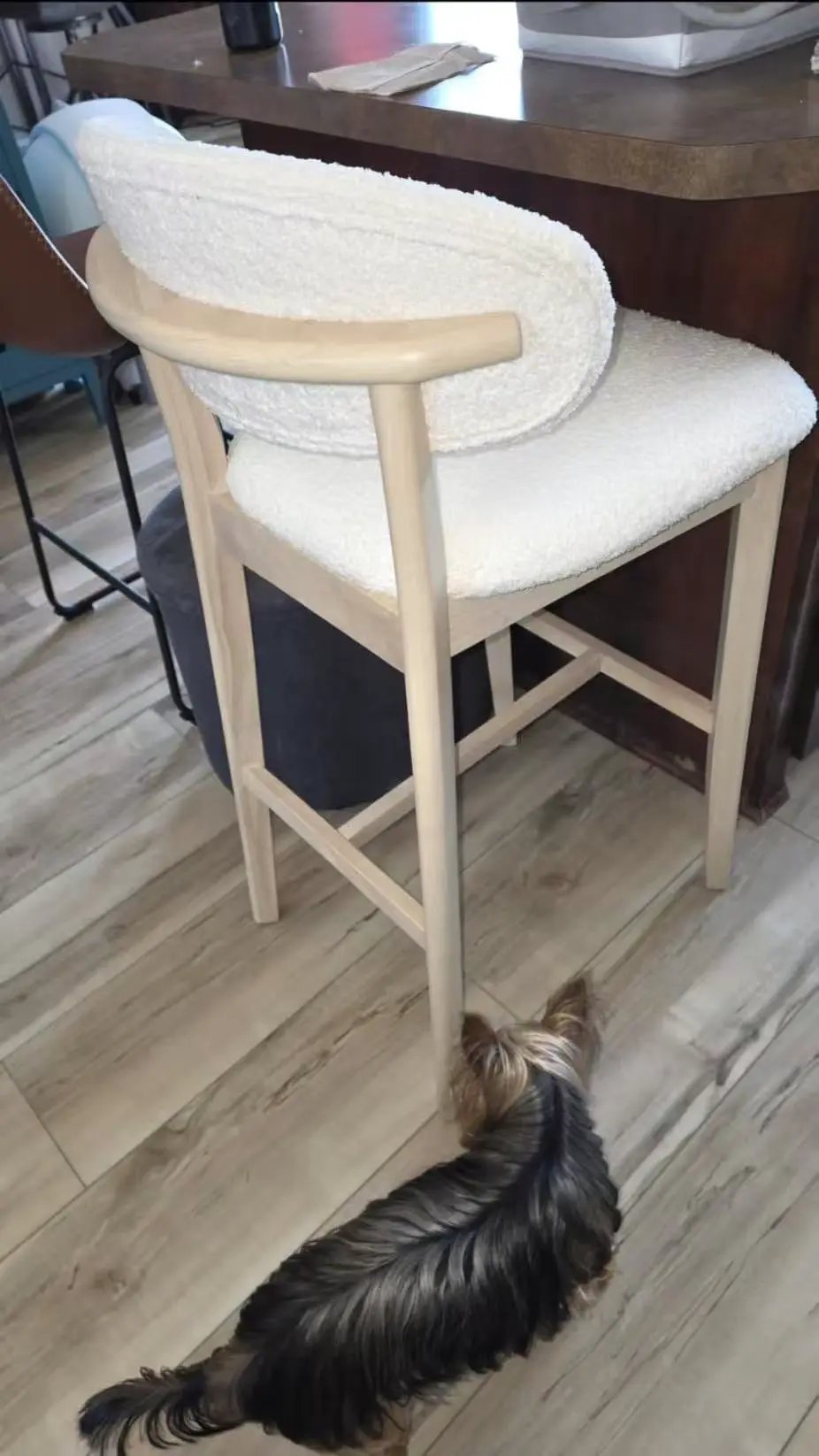 ACTU Bar Stools Set of 2, 30” Upholstered Bar Height Stools, Solid Wood, Mid-Century Modern by ACTU FURNITURE