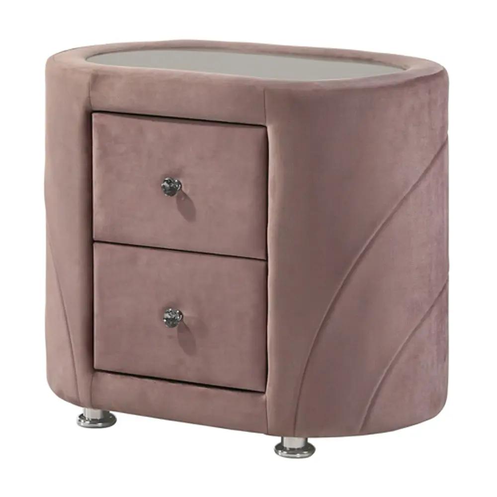 Salonia - Nightstand - Pink Velvet by Unique Piece Furniture