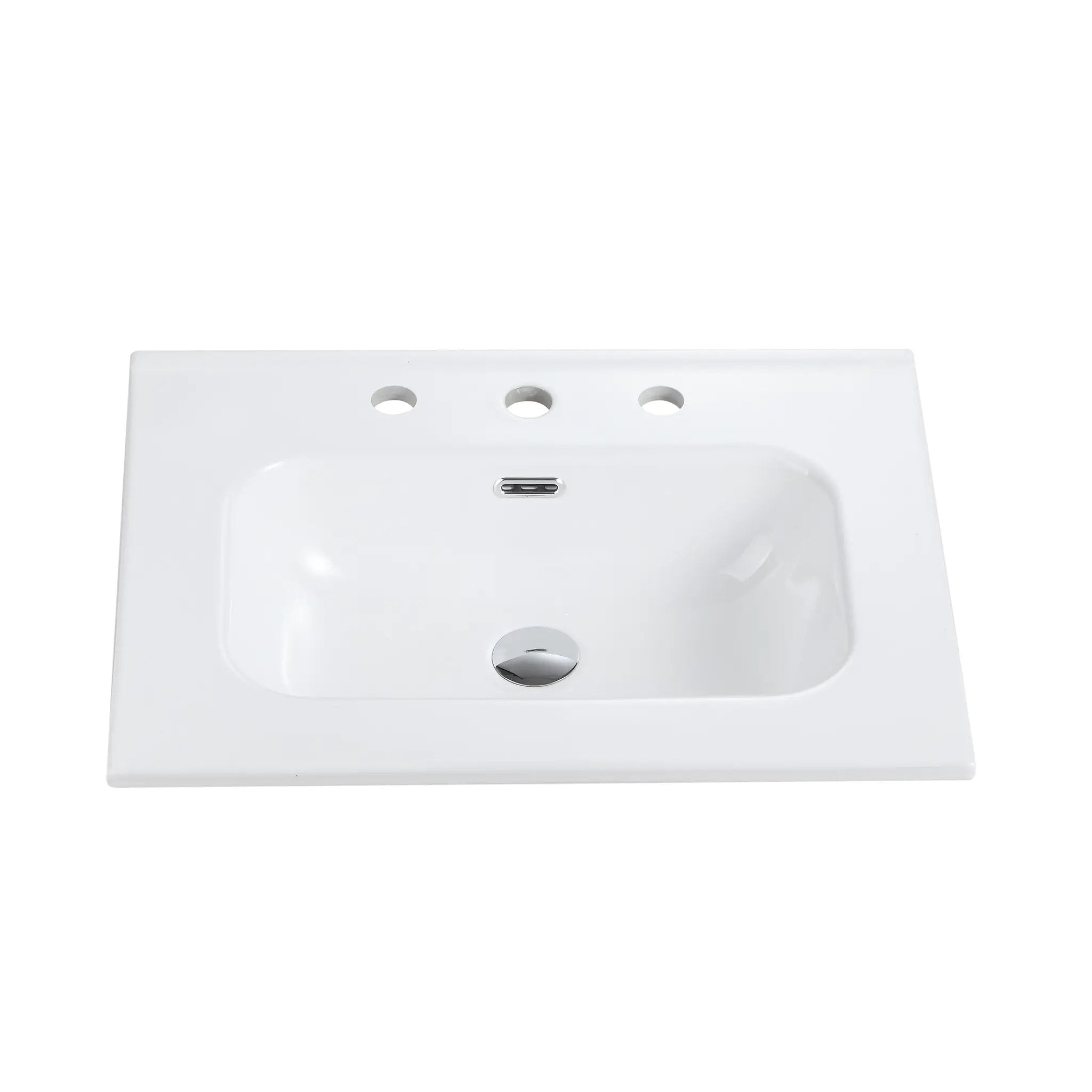Glossy White Ceramic Integrated Sink by HouseOfZazla