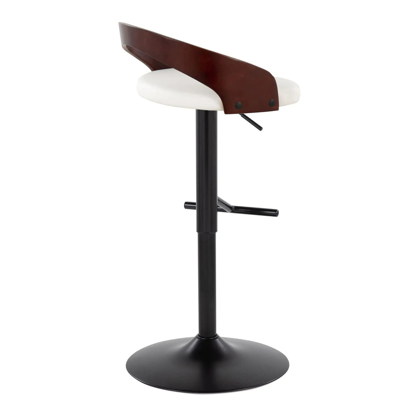 Grotto - Contemporary Adjustable Barstool With Swivel & Straight T Footrest (Set of 2) by HouseOfZazla