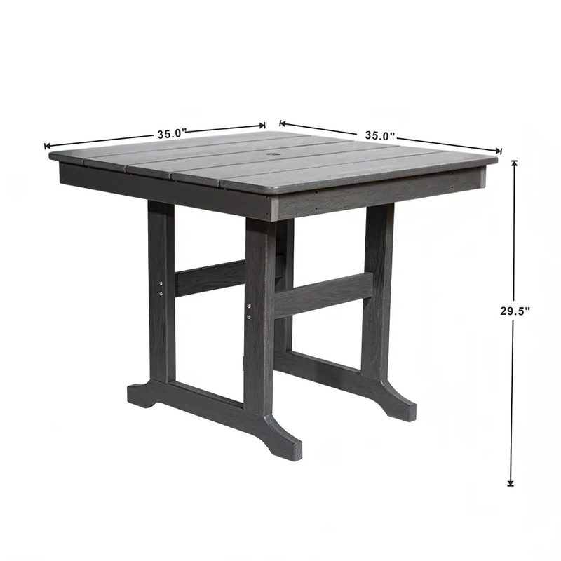 HDPE Outdoor Patio Dining Set with Table and 4 Chairs by HouseOfZazla