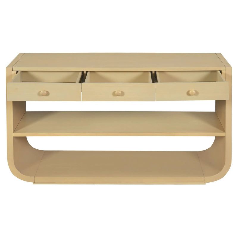 Console Table With 3 Soft Close Drawers & 2 Open Shelves by HouseOfZazla
