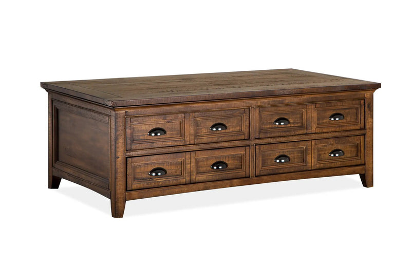 Bay Creek - Lift Top Storage Cocktail Table With Casters - Toasted Nutmeg by Unique Piece Furniture