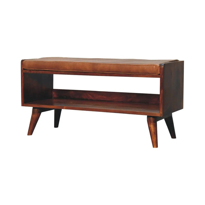 Solid Wood Bench With Upholstered Sea by HouseOfZazla