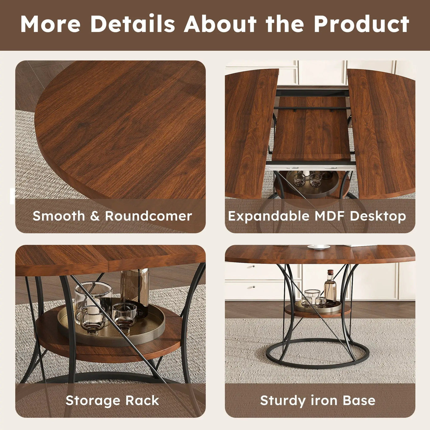 Round Extendable Dining Table Set With Chairs by Unique Piece Furniture