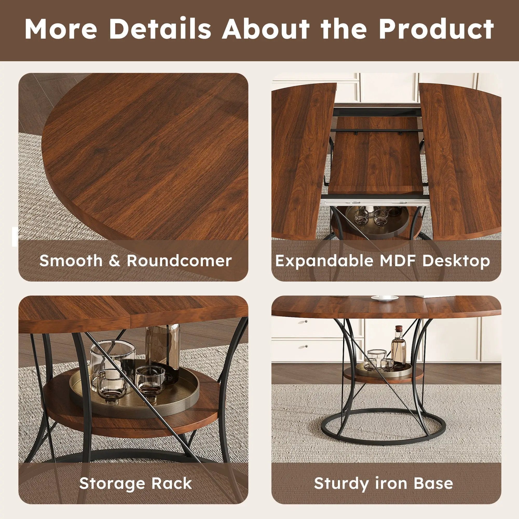 Round Extendable Dining Table Set With Chairs by Unique Piece Furniture