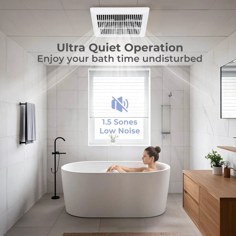 80 CFM Ceiling Mount Bathroom Exhaust Fan with Metal Housing and 4 Inches Duct by DirectDeals