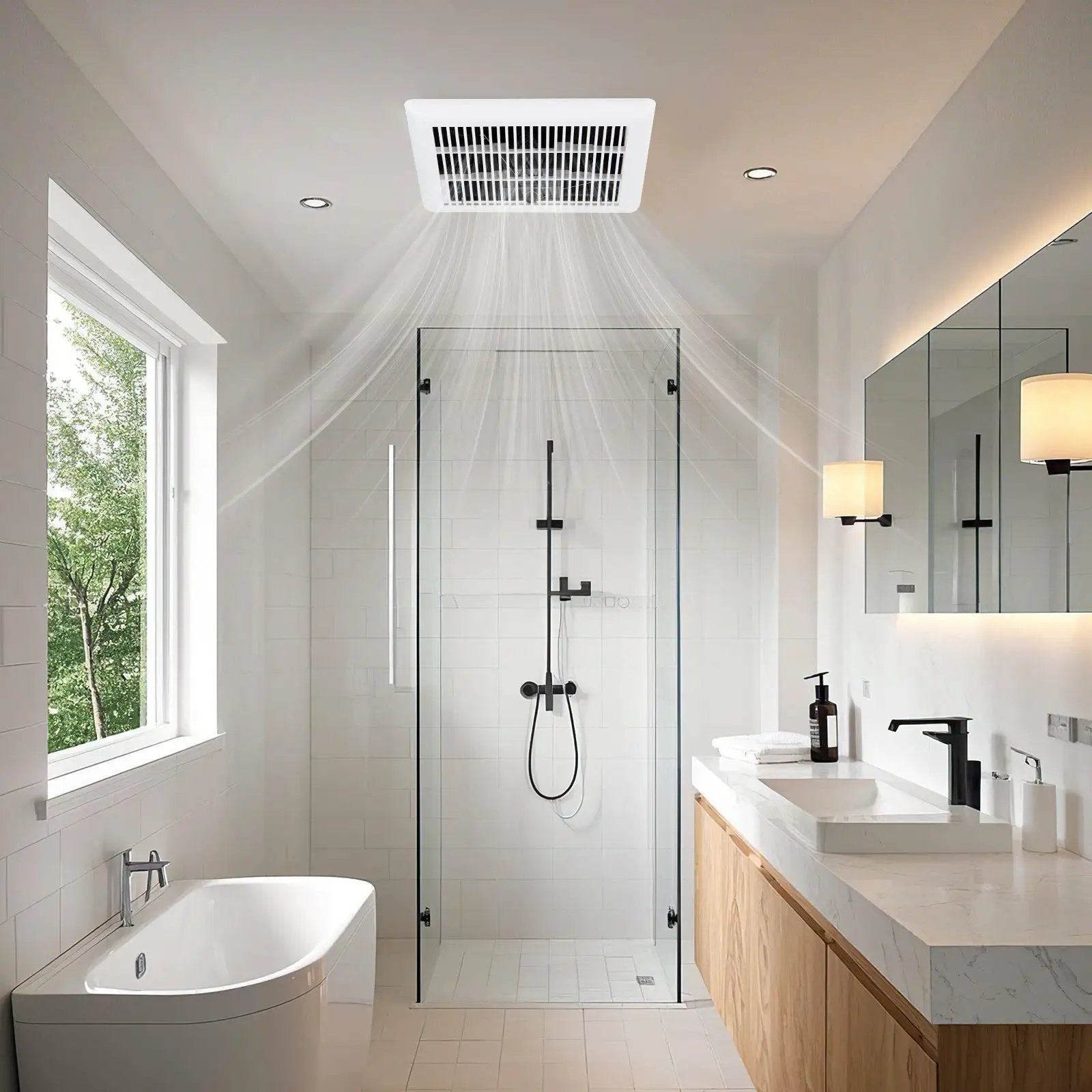 80 CFM Bathroom Exhaust Fan with Metal Housing and 4 Inches Duct by DirectDeals