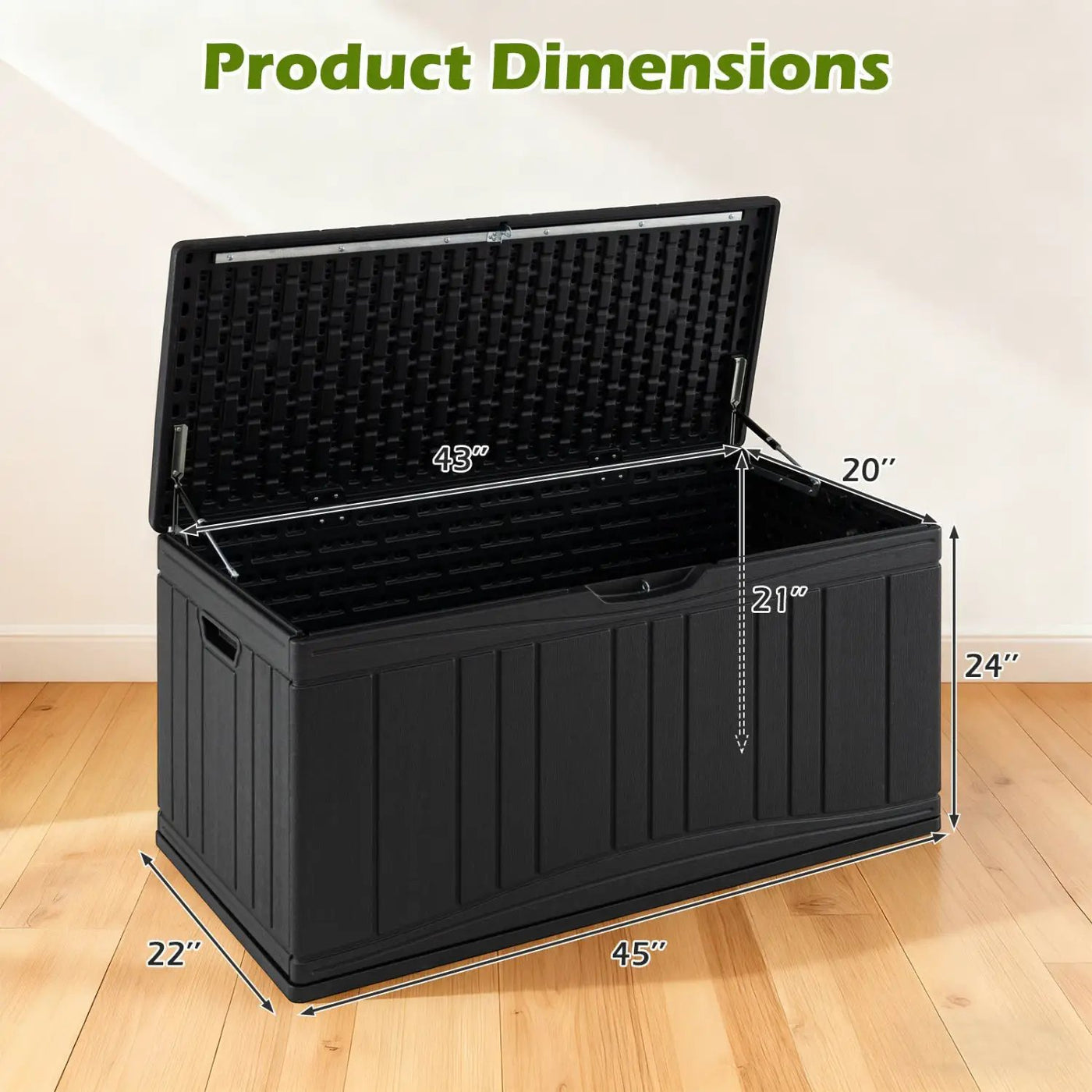 80 Gallon Outdoor Deck Box with Lockable Lid by DirectDeals