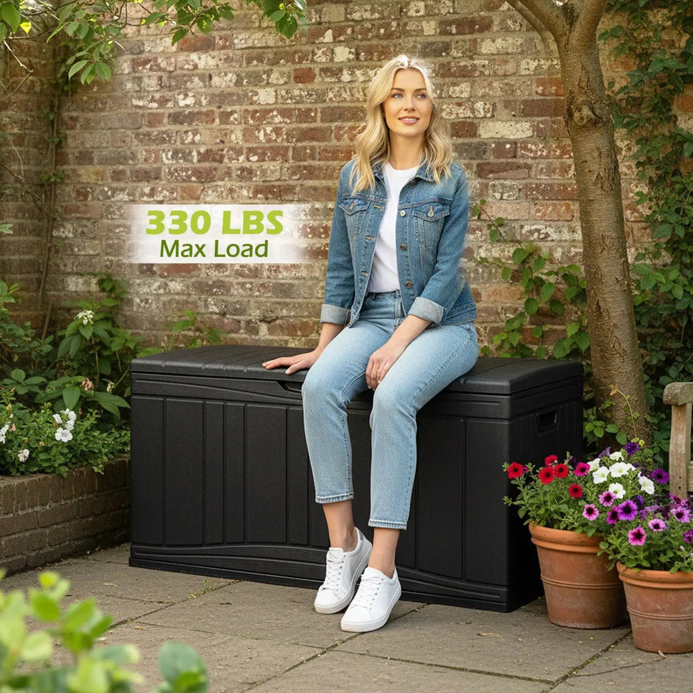 80 Gallon Outdoor Deck Box with Lockable Lid by DirectDeals