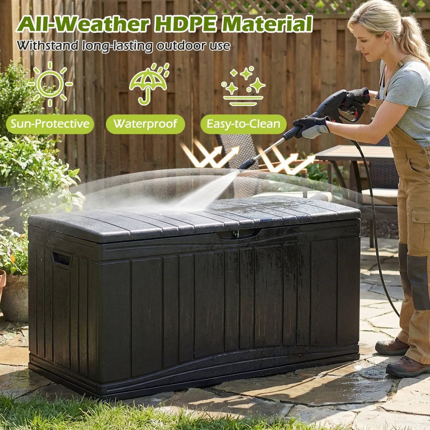 80 Gallon Outdoor Deck Box with Lockable Lid by DirectDeals