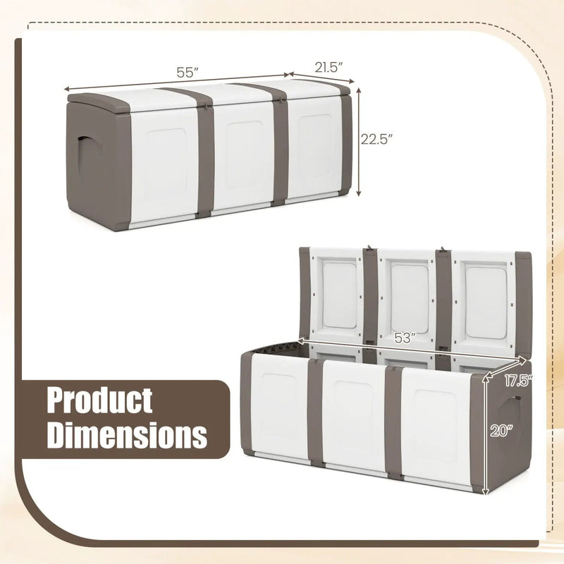 80 Gallon Patio Container with Lockable Lid for Packages and Garden by DirectDeals
