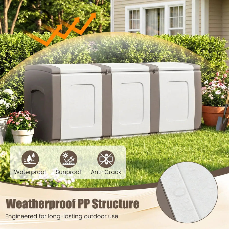 80 Gallon Patio Container with Lockable Lid for Packages and Garden by DirectDeals