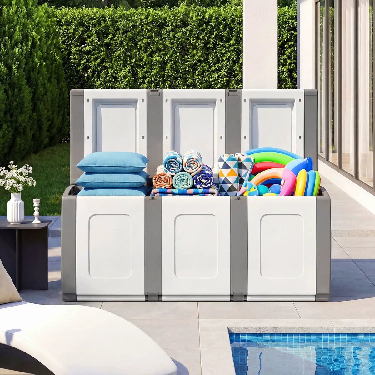 80 Gallon Patio Container with Lockable Lid for Packages and Garden, photo 6 of 16