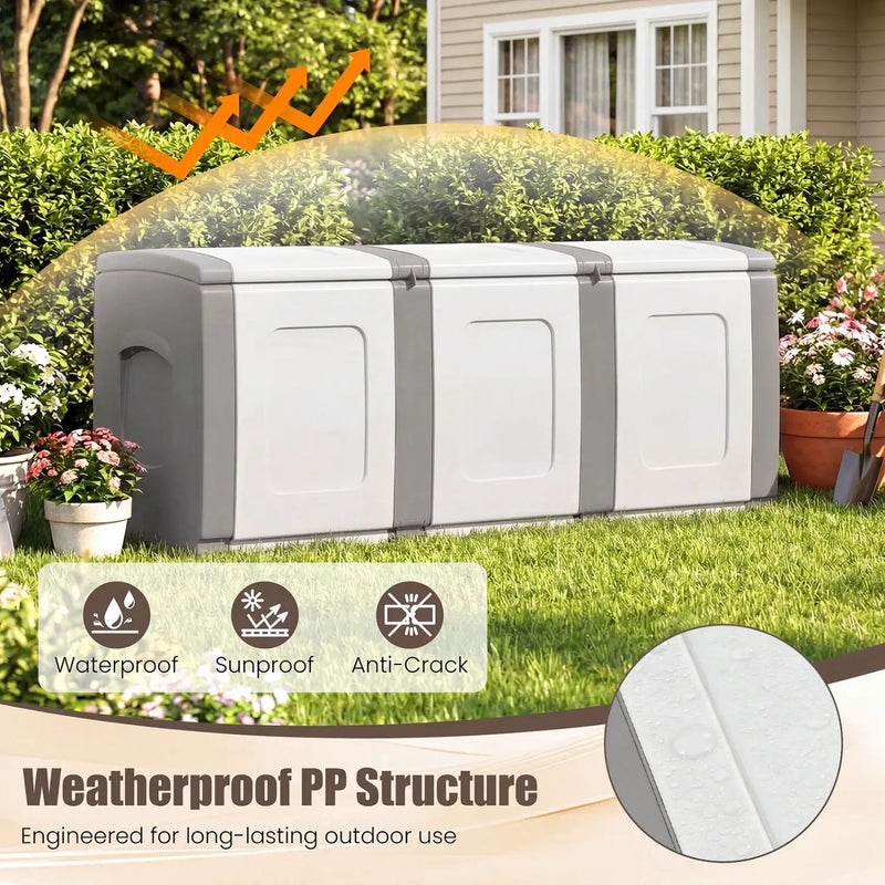 80 Gallon Patio Container with Lockable Lid for Packages and Garden by DirectDeals