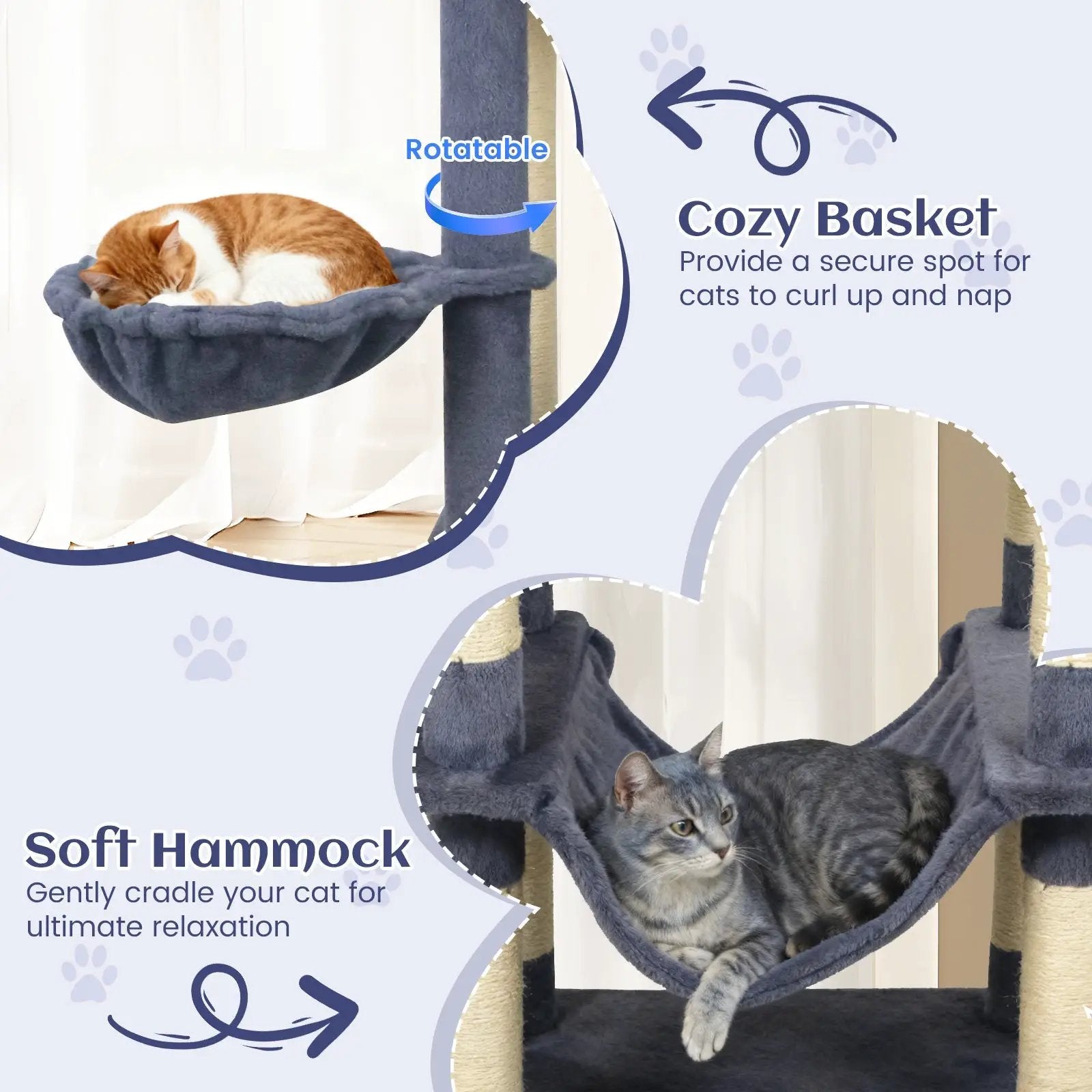 80 Inches Tall Cat Tree with 2 Large Condos and Dangling Toys by DirectDeals