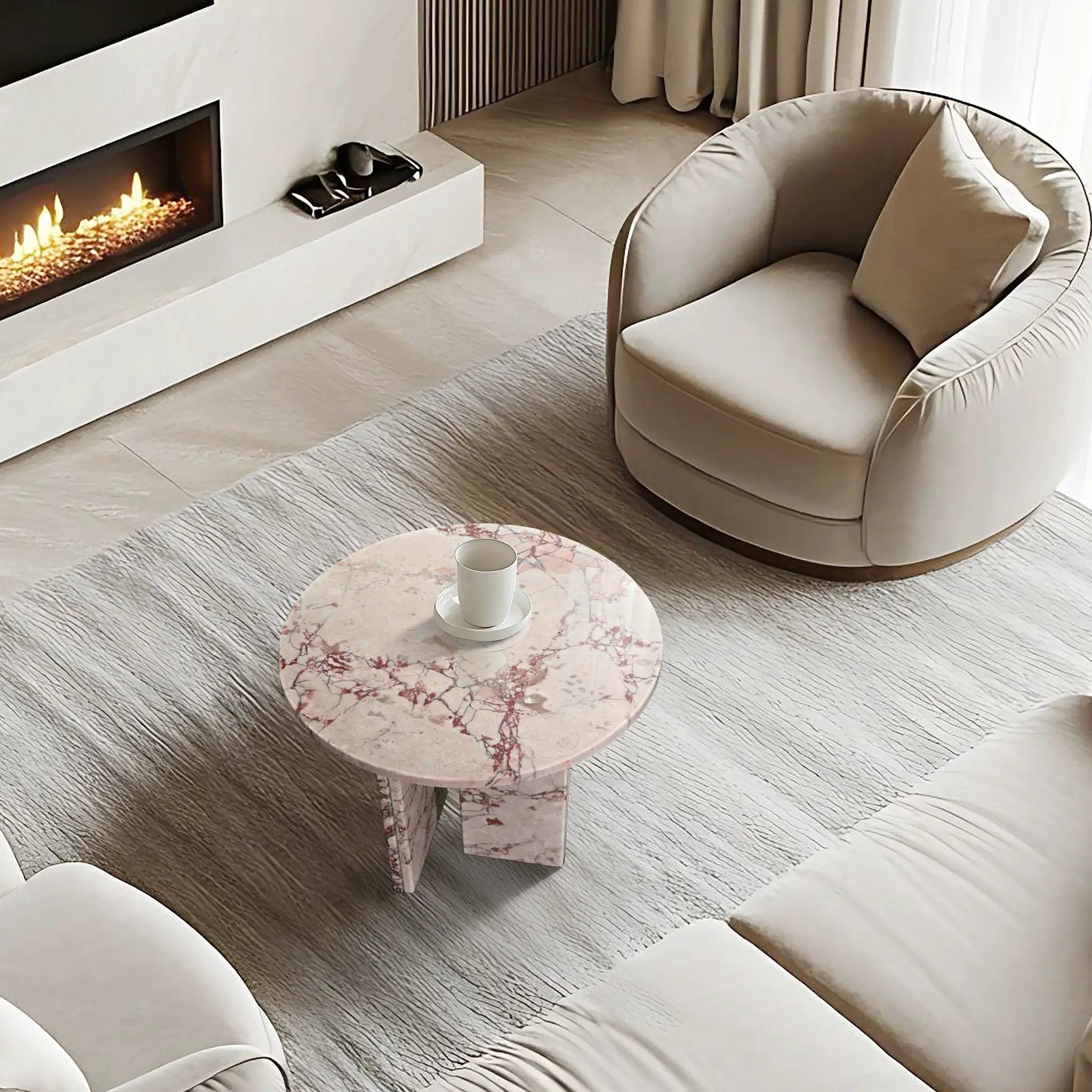 Luxury Coffee Table With Unique Veining, Unique Stone Design by Unique Piece Furniture