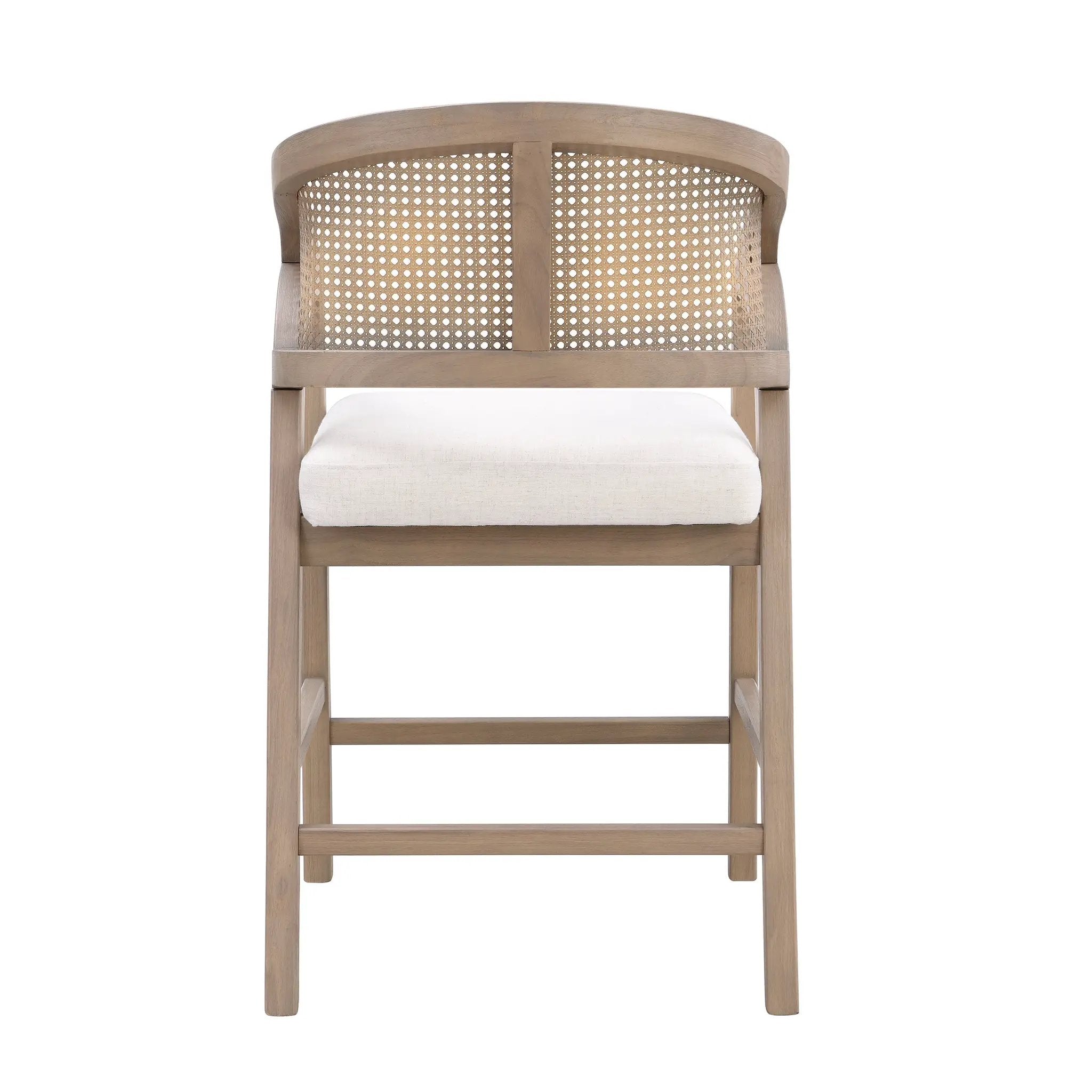 Wooden Frame Counter Stool with Rattan Back - Set of 2 by HouseOfZazla